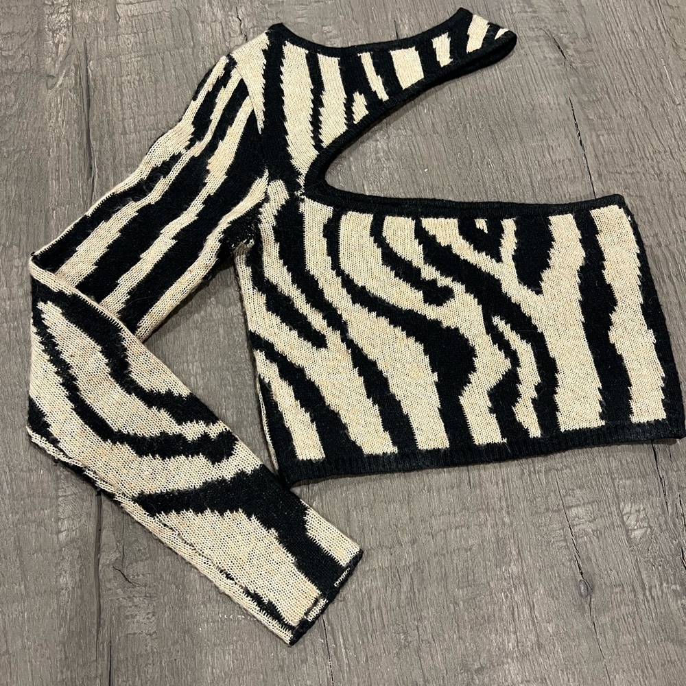 NBD Black and Cream Zebra Sweater